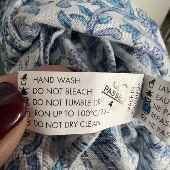 Poupette St Barth Rein MIDI Dress Floral Swiss Dot Medium Boho Puff Sleeve F16 - Picture 10 of 11